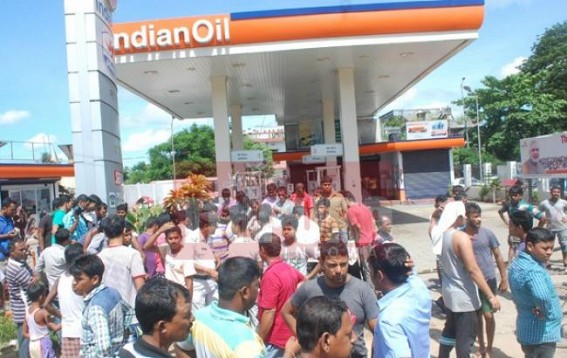20- 30 Tankers entering state per day, still Petrol pumps crowded by hapless customers 